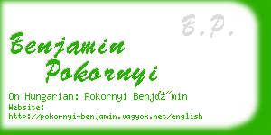 benjamin pokornyi business card